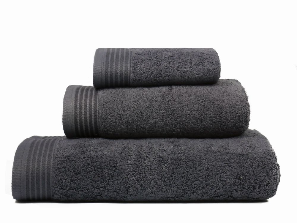 Bild von framsohn Walkfrottier Baumwolle Handtücher Premium 100x150 cm Anthrazit