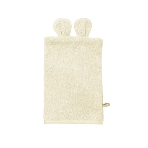 Bild von Frottier-Waschhandschuh aus reiner Bio-Baumwolle, creme 17 x 24 cm
