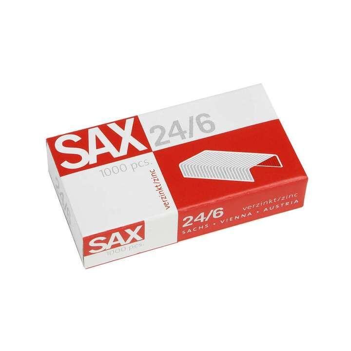 Bild von SAX Heftklammern 24/6 1-246-00 Zink Silber 1000 Heftklammern