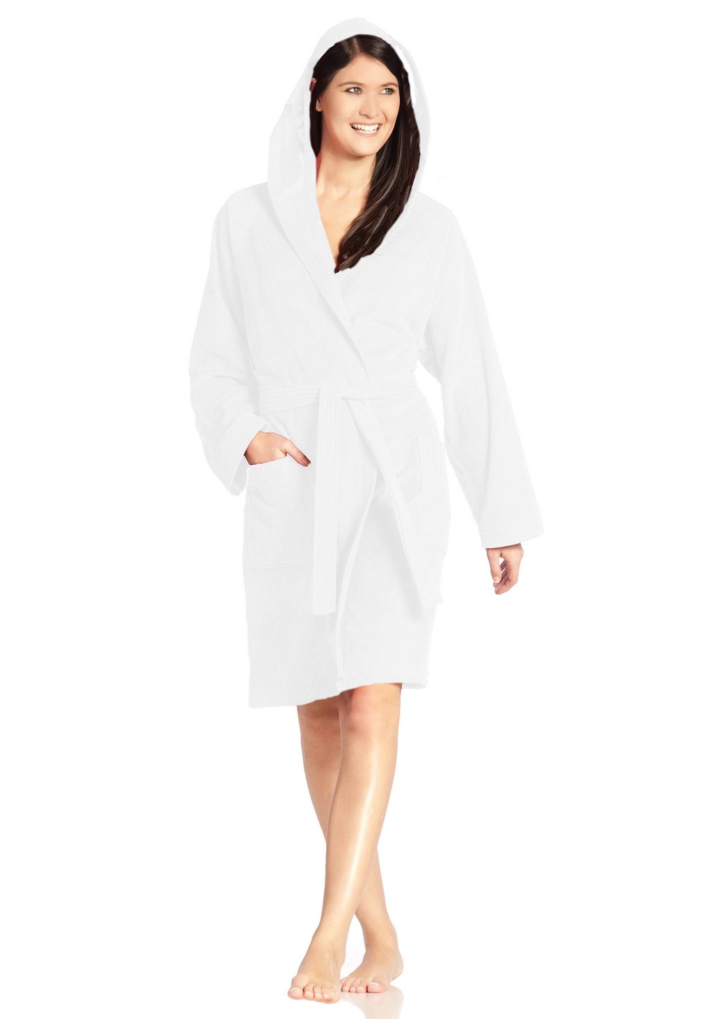 Bild von Vossen Unisex-Bademantel Texas Kurzmantel mit Kapuze Velours, Kurzmantel mit Kapuze, 100% Baumwolle