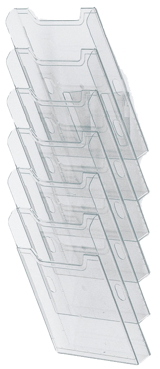 Bild von EXACOMPTA Zeitungsständer modulierbarer Wandprospektständer vertikal 6 Fächer A4 Kristall 64758D, Wandpresentation