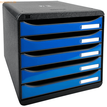 Bild von Exacompta Schubladenbox Big-Box DIN A4 350 Blatt Schwarz, Eisblau 27,8 x 34,7 x 27,1 cm