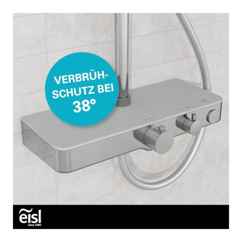 Bild von Duschset FUTURA Wellness Duschsystem mit Thermostat-Glasablage, Chrom/Grau
