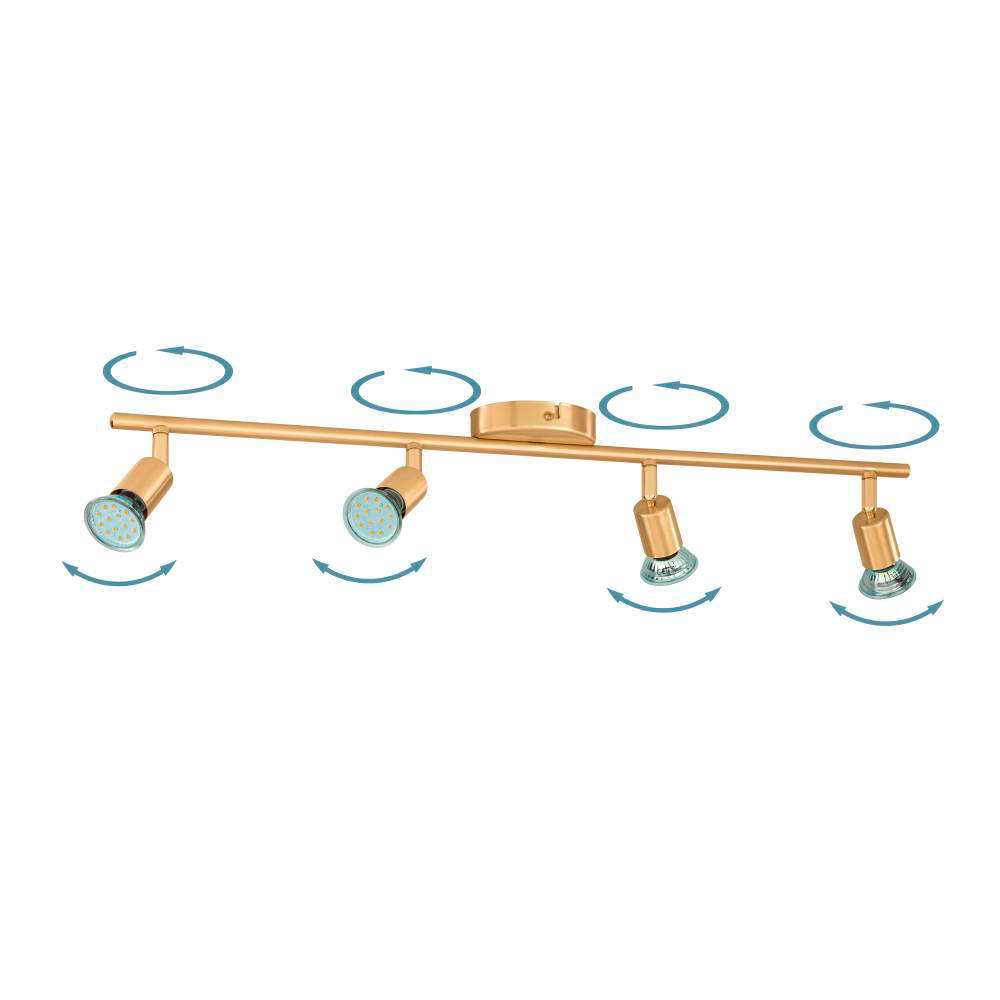Bild von EGLO BUZZ LED Deckenstrahler messing-gebürstet 4x GU10 68,5x6,5cm