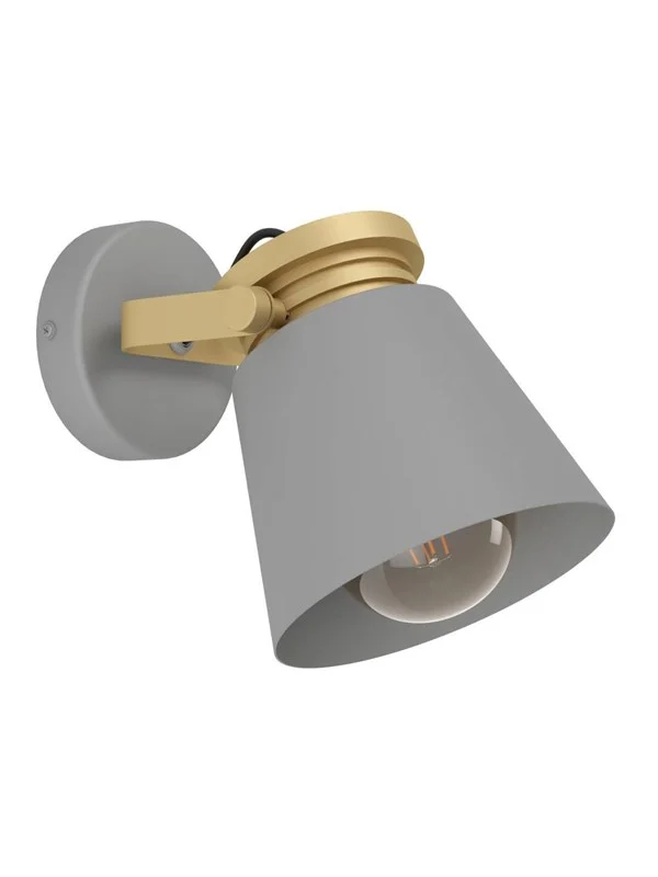 Bild von EGLO, Wandleuchte + Deckenleuchte, WALL EGLO TWICKEN E27 GRAY/GLD 43835 (E27)