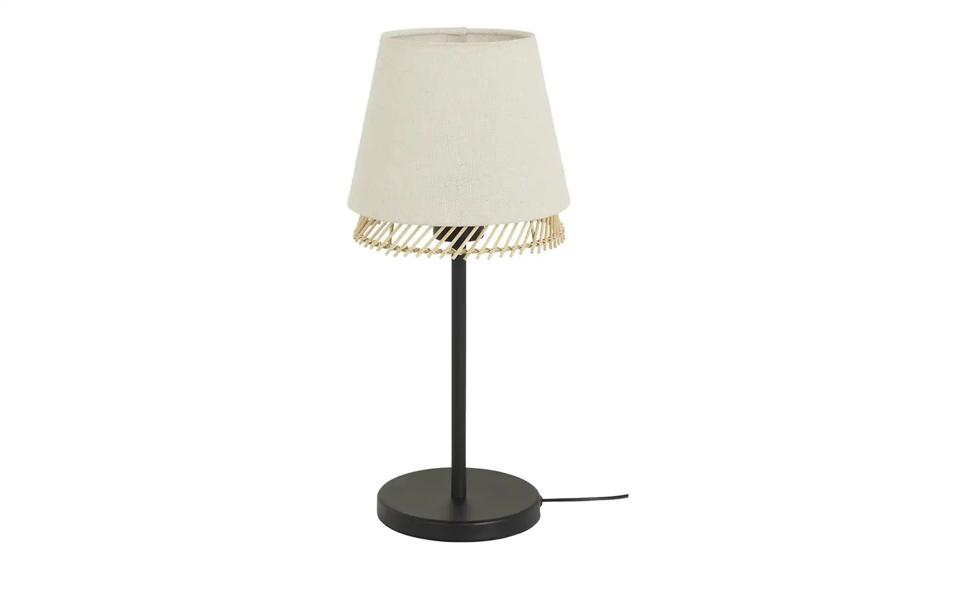 Bild von EGLO LED Tischleuchte Tabley, Leuchtmittel exklusive, Nachttischlampe, Lampe aus Metall in Schwarz, Bambus und Leinen, E27