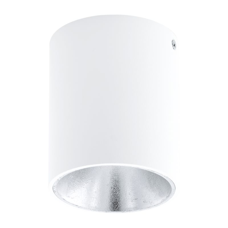 Bild von EGLO Deckenleuchte POLASSO, LED wechselbar, Warmweiß, Deckenlampe, Aluminium, Kunststoff, Farbe: Weiß, silber, Ø: 10 cm