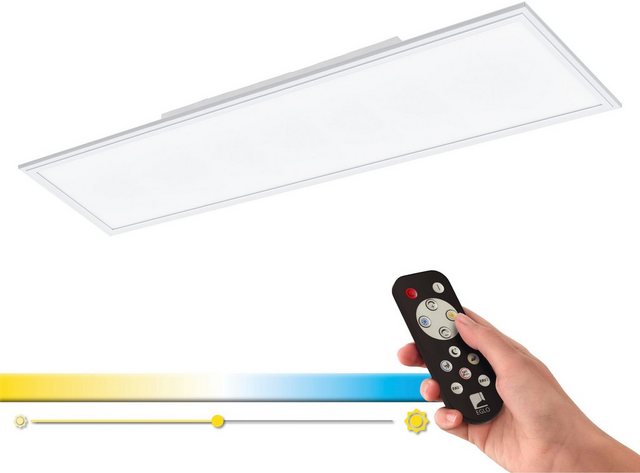 Bild von EGLO Access LED Deckenleuchte Salobrena-A, 1 flammige Wandlampe, LED Deckenlampe aus Aluminium und Kunststoff in Weiß, mit Fernbedienung, Farbtemperaturwechsel (warm, neutral, kalt), dimmbar, L 120 cm