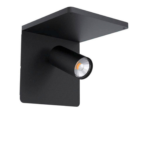 Bild von EGLO Wandlampe Ciglie, 1 flammige Wandleuchte, Material: Aluminium, Stahl, Farbe: Schwarz, inkl. QI-Charger (wireless charging), Fassung: GU10
