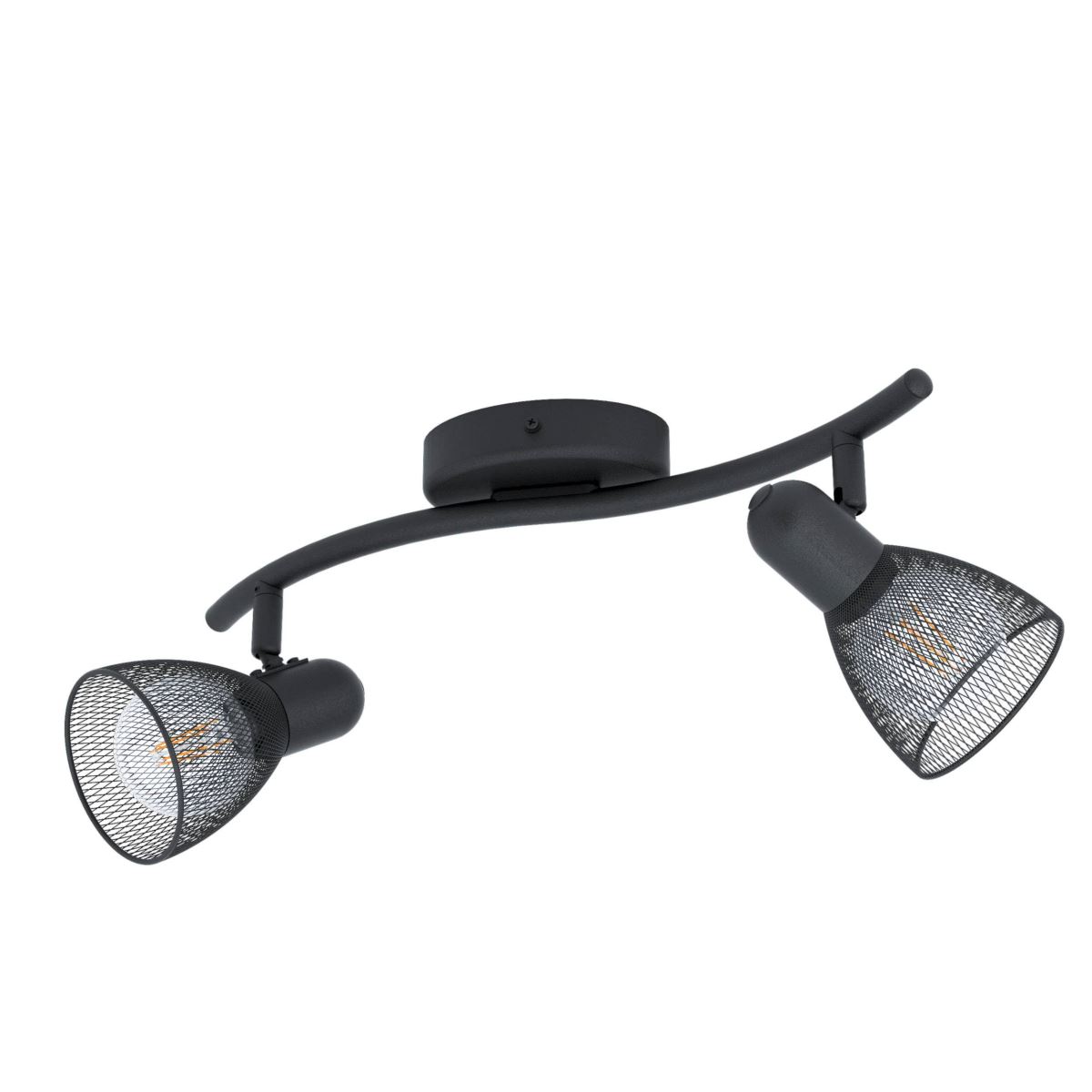 Bild von EGLO Deckenlampe Carovigno, 2 flammige Deckenleuchte, Klassisch, Minimalismus, Deckenstrahler aus Stahl, Wohnzimmerlampe in Schwarz, Küchenlampe, Spots mit E14 Fassung