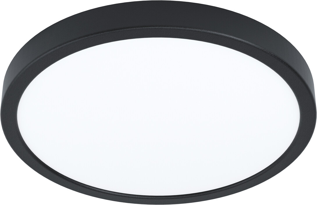 Bild von EGLO LED Deckenleuchte FUEVA, Schwarz, Stahl, Kunststoff, Ø 28,5 cm, LED fest integriert, Warmweiß, 1-flammig