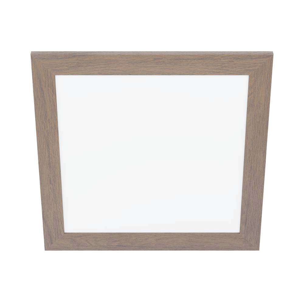 Bild von EGLO LED Panel Piglionasso mit Holz Deko-Rahmen, Deckenlampe Holz in Dunkel-Braun, Küchenlampe, Bürolampe, LED Flurlampe Decke neutralweiß, L x B 50 cm