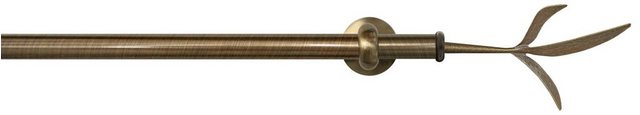 Bild von Gardinenstange GARESA "ESPERANCA", gold (antikmessingfarben), L:200cm Ø:16mm, Metall, Gardinenstangen, rustikale Vorhanggarnitur, verlängerbar, Endknopf Zweig, m. Ringe