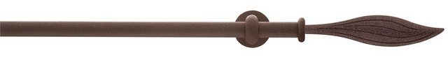Bild von Garesa Gardinenstange Esperanca Ø 16mm, 2-läufig, Rost I Rustikale Vorhangstange inkl. Ringe + Faltenlegehaken I Mit Endknopf Modern I Wandmontage I 310cm