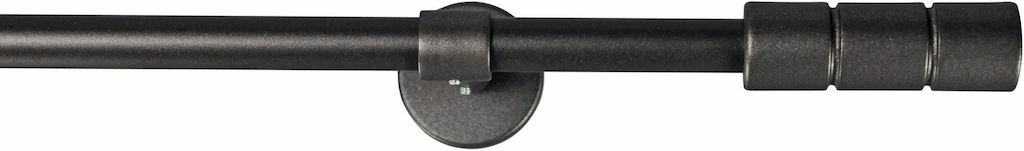 Bild von GARESA Gardinenstange STAURA, Ø 16 mm, 1-läufig, Wunschmaßlänge, mit Bohren, verschraubt, Holz, Metall, Vorhanggarnitur, verlängerbar, Knopf mit 2 Rillen, ohne Ringe