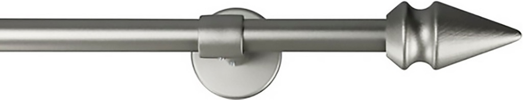 Bild von Gardinenstange GARESA "SPYRNA", silber (mattchromfarben), L:260cm Ø:16mm, Metall, Holz, Gardinenstangen, Vorhanggarnitur, verlängerbar, Spitze, ohne Ringe