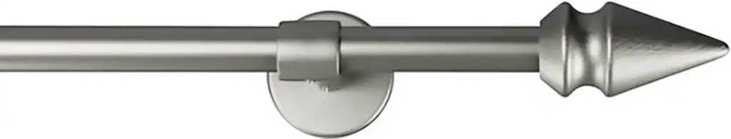 Bild von Gardinenstange GARESA "SPYRNA", silber (mattchromfarben), L:410cm Ø:16mm, Metall, Holz, Gardinenstangen, Vorhanggarnitur, verlängerbar, Spitze, ohne Ringe