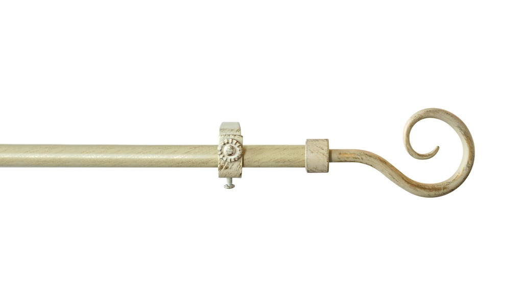Bild von Gardinenstange GARESA "Clara", gold (weiß, goldfarben), L:300cm Ø:16mm, Metall, Kunststoff, Gardinenstangen, Vorhanggarnitur, mit Ringe und Haken, verlängerbar