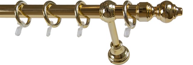 Bild von GARESA Gardinenstange STANDARD, Ø 28 mm, 1-läufig, Wunschmaßlänge, mit Bohren, verschraubt, Kunststoff, Stahl, Vorhanggarnitur, Kunststoff, verlängerbar, mit Ringe/2 Lauf Gleiter