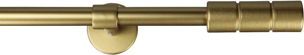 Bild von GARESA Gardinenstange STAURA, Ø 16 mm, 1-läufig, Wunschmaßlänge, mit Bohren, verschraubt, Holz, Metall, Vorhanggarnitur, verlängerbar, Knopf mit 2 Rillen, ohne Ringe