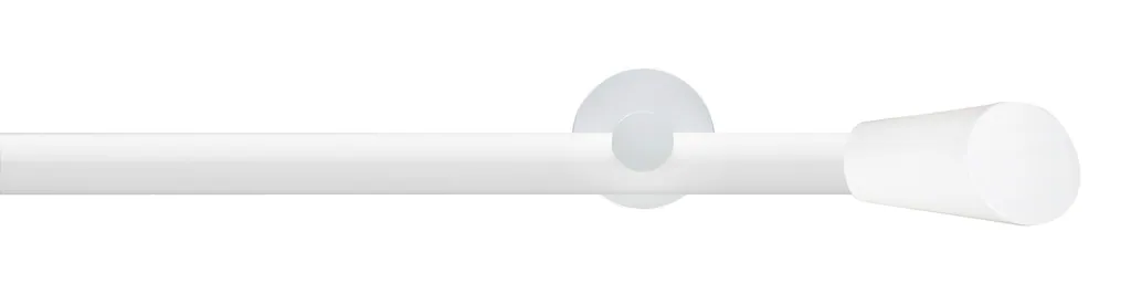 Bild von GARESA Gardinenstange WHITE, Ø 20 mm, 1-läufig, Wunschmaßlänge, verschraubt, Eisen, Vorhanggarnitur, Innenlauf, verlängerbar, Endknopf abgeschrägt