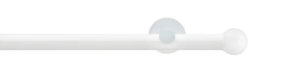 Bild von GARESA Gardinenstange WHITE, Ø 20 mm, 2-läufig, Wunschmaßlänge, verschraubt, Eisen, Vorhanggarnitur, Innenlauf, verlängerbar, Endknopf Kugel