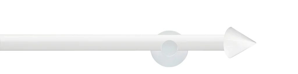 Bild von GARESA Gardinenstange WHITE, Ø 20 mm, 1-läufig, Wunschmaßlänge, verschraubt, Eisen, Vorhanggarnitur, verlängerbar, Wandmontage, Endknopf Spitze