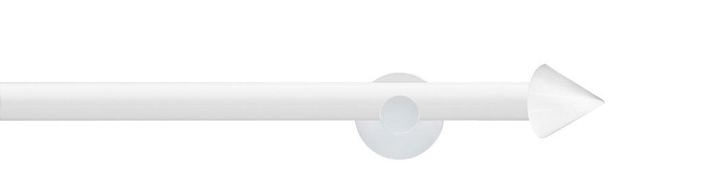 Bild von GARESA Gardinenstange WHITE, Ø 20 mm, 1-läufig, Wunschmaßlänge, verschraubt, Eisen, Vorhanggarnitur, verlängerbar, Wandmontage, Endknopf Spitze