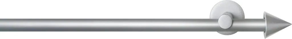 Bild von Gardinenstange GARESA "SEFRA", silber (silberfarben), L:440cm Ø:16mm, Aluminium, Gardinenstangen, Vorhanggarnitur,Innenlaufgarnitur, verlängerbar, Endknopf Spitze