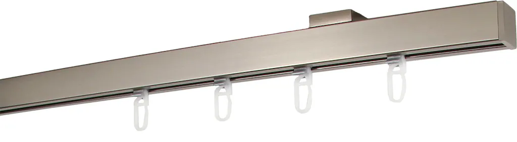 Bild von Gardinenstange GARESA "Nora", silber (edelstahlfarben), L:200cm Ø:20mm, Aluminium, Gardinenstangen, Vorhanggarnitur, einfache Montage an die Decke, verlängerbar, Kappe