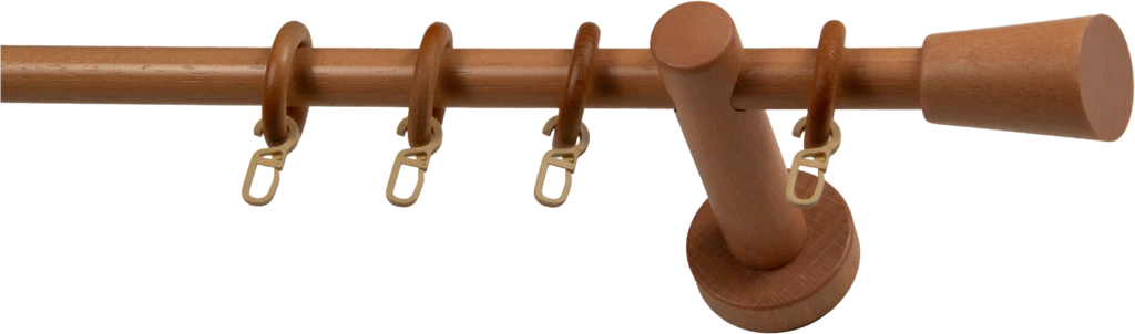 Bild von GARESA Gardinenstange CLASSICO MOLIS, 1-läufig, Wunschmaßlänge, mit Bohren, verschraubt, Vorhanggarnitur, verlängerbar, Wandmontage, Keil, mit Ringe und Haken