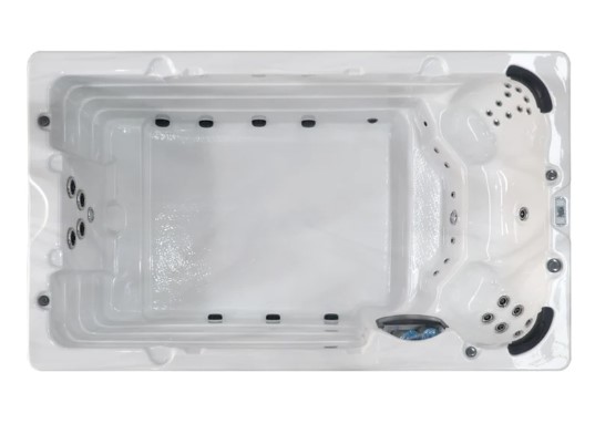 Bild von Outdoor Schwimm Whirlpool Ibiza - inkl. Abdeckung - Außenmaß: 400 x 228 x 131 cm - Mit Gegenstromanlage, Wasserfall, LED Beleuchtung, Soundsystem, Massagedüsen