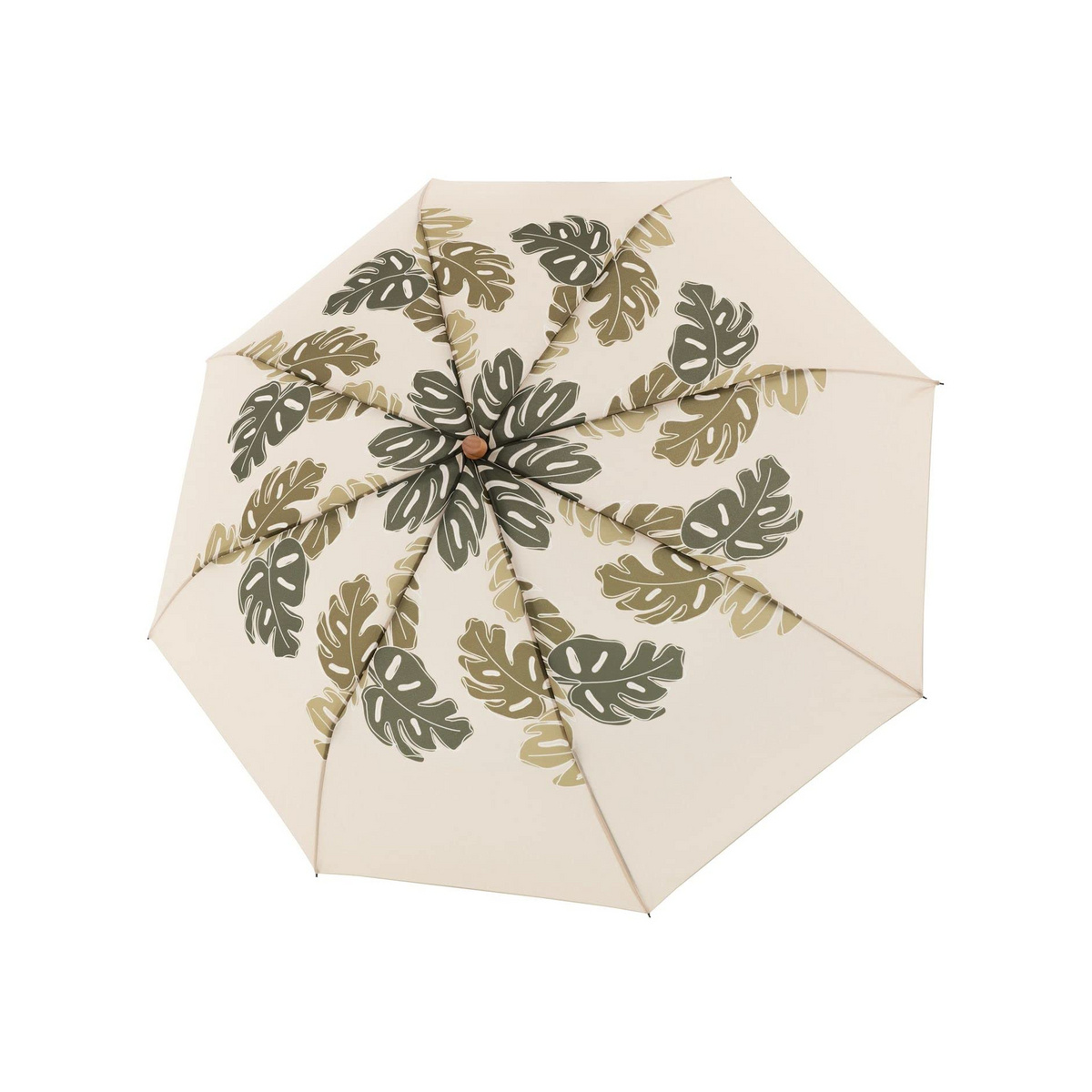 Bild von doppler® Nature Long AC Regenschirm, Holzgriff, für Damen, beige