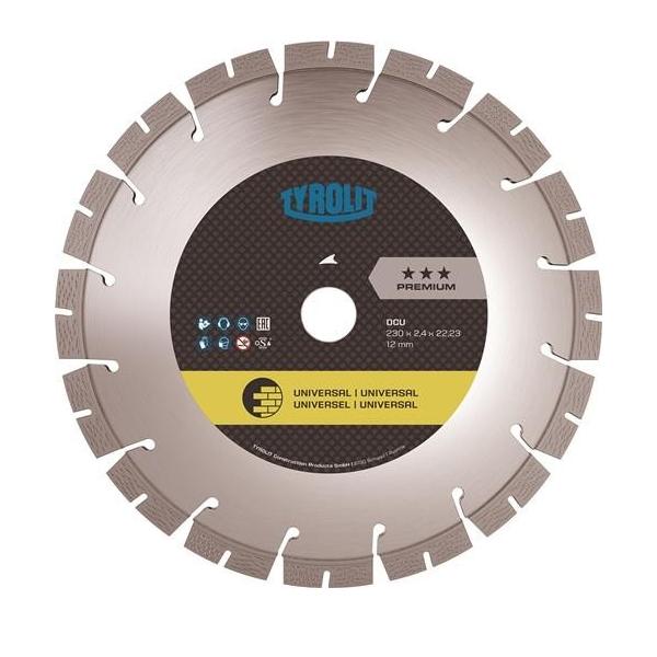 Bild von Tyrolit Diamanttrennscheibe DCU Premium D.230mm Bohr.22,23mm Bau univ.12mm