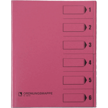 Bild von Bene Ordnungsmappe DIN A4 Rosa Hartpappe (RC) 6-teilig 24,4 x 31,2 cm