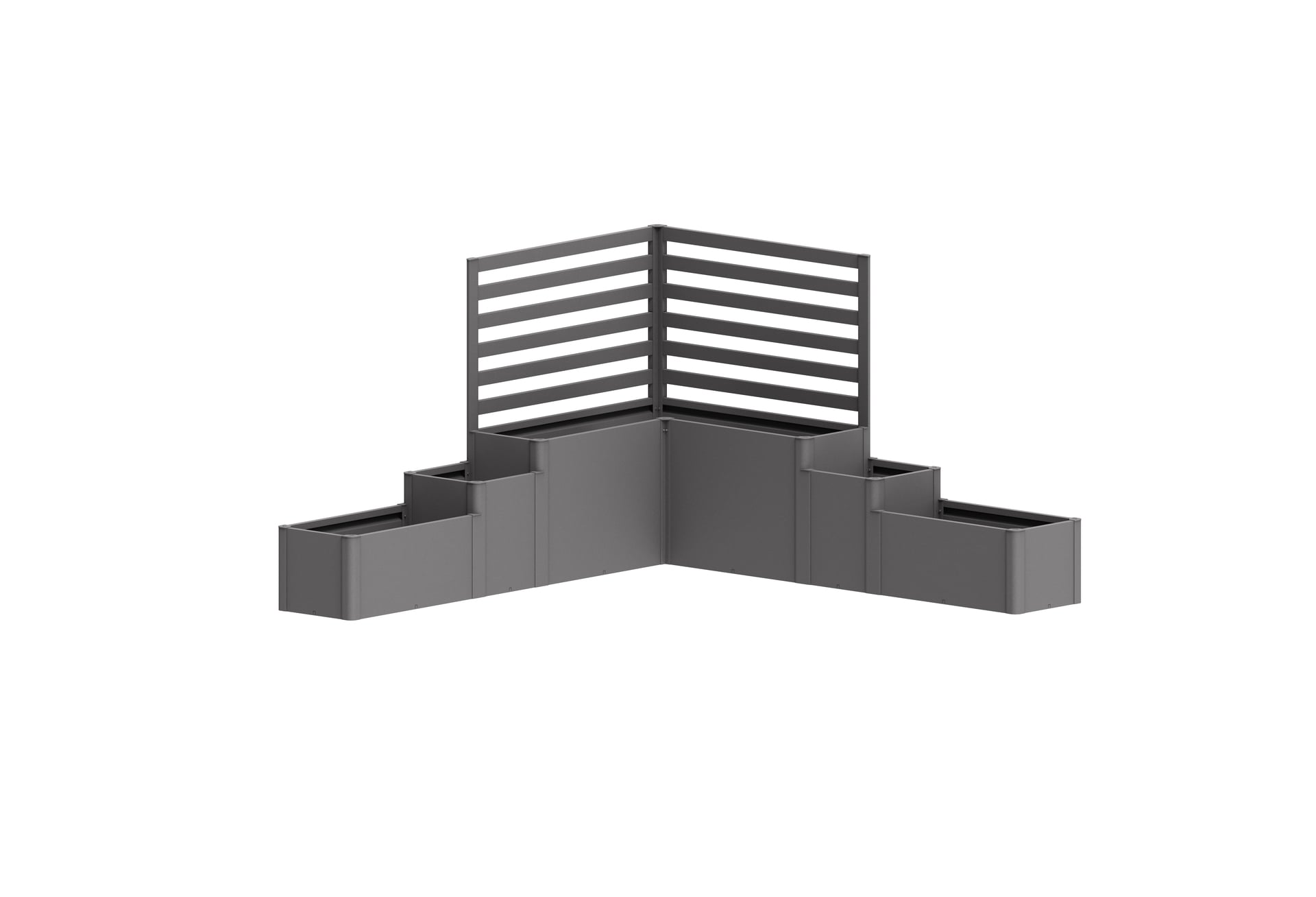 Bild von Biohort Pflanzkasten-System DaVinci Version 1 - Terrassenabgrenzung mit Rankgitter B x T x H 299,5 x 299,5 x 168 cm quarzgrau-metallic