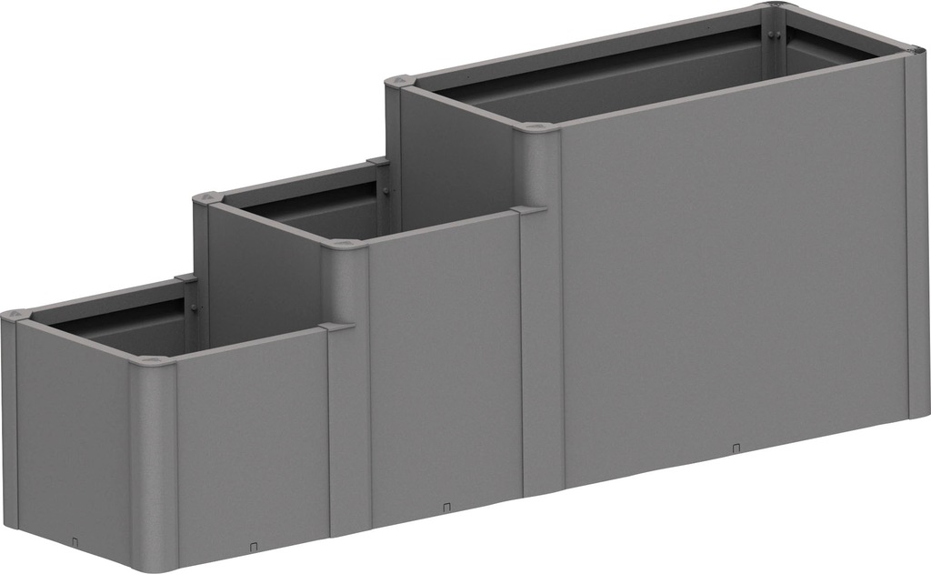 Bild von Biohort Pflanzkasten-System DaVinci Version 3 - Blumentreppe B x T x H 201 x 53 x 77 cm quarzgrau-metallic