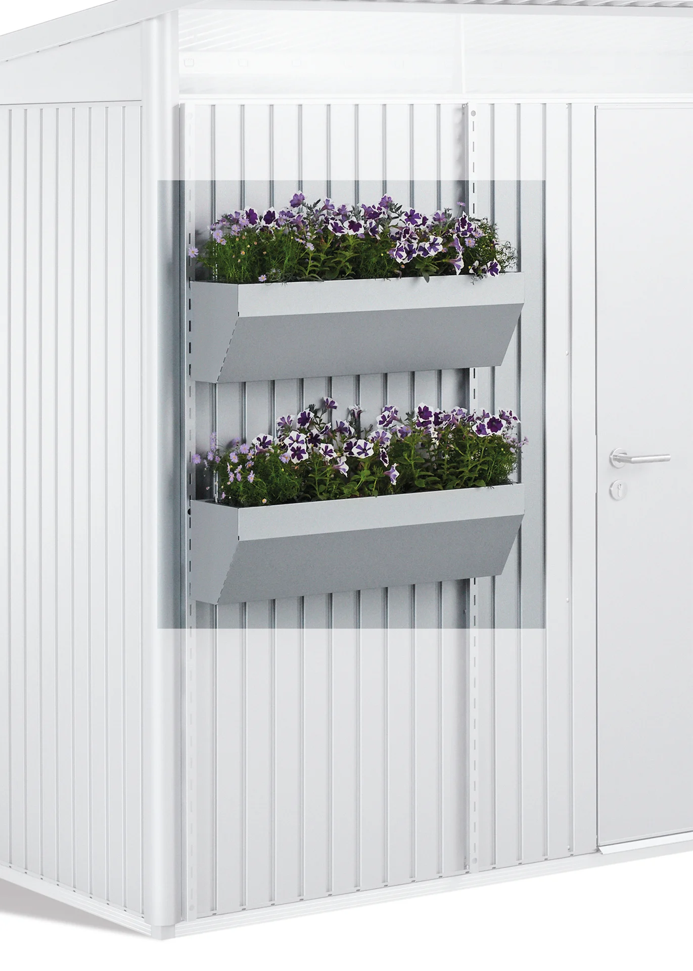 Bild von Biohort FloraBoard Blumenkasten für Avantgarde, Highline, Panorama-silber-metallic (2 Blumenkästen)