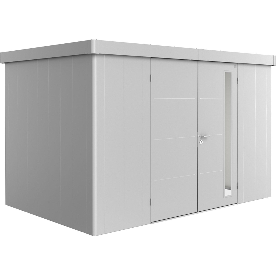 Bild von BIOHORT Gerätehaus »Neo«, Metall, BxT: 348 x 236 cm (Außenmaße inkl. Dachüberstand) - silberfarben