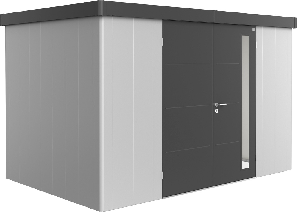 Bild von BIOHORT Gerätehaus »Neo«, Stahl, BxHxT: 348 x 222 x 236 cm (Außenmaße inkl. Dachüberstand) - silberfarben
