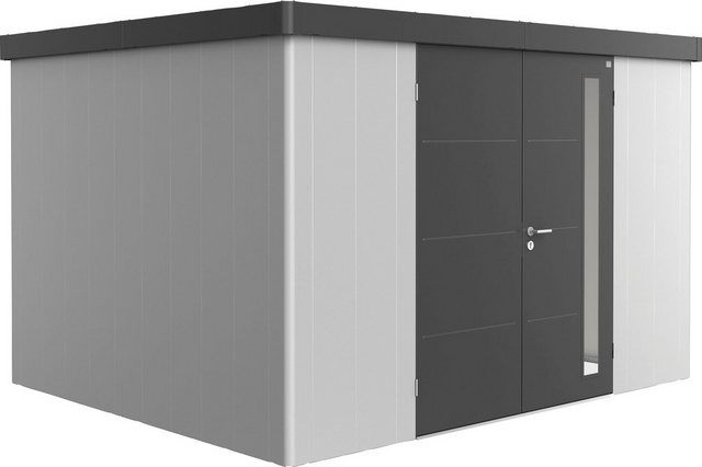 Bild von BIOHORT Gerätehaus »Neo«, Stahl, BxHxT: 348 x 222 x 292 cm (Außenmaße inkl. Dachüberstand) - silberfarben