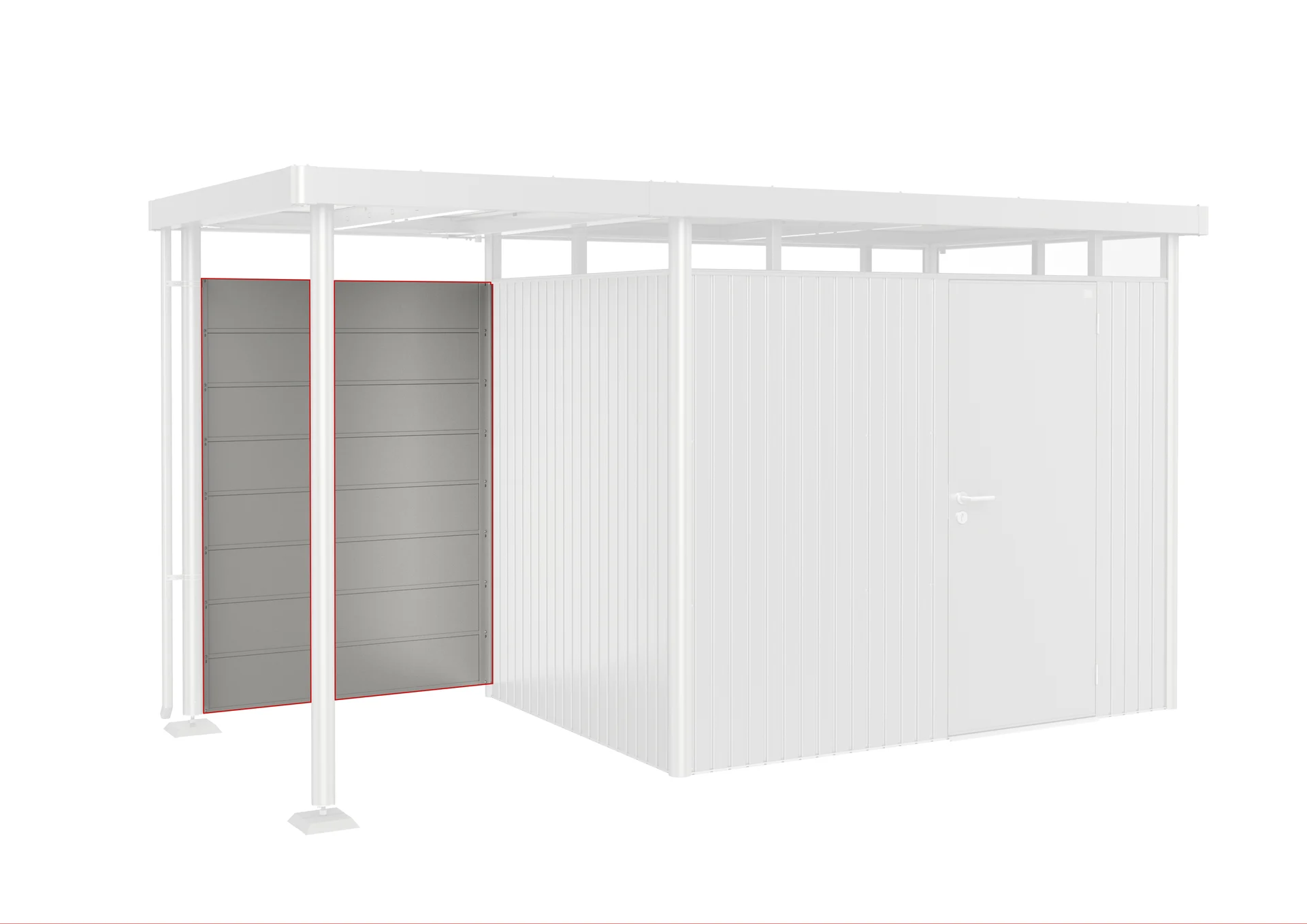 Bild von Biohort Rückwand für Seitendach zu Gerätehaus HighLine 134 x 4 x 181 cm (für Seitendach Gr. S Highline H2, H3, H4, H5, H6), quarzgrau-metallic