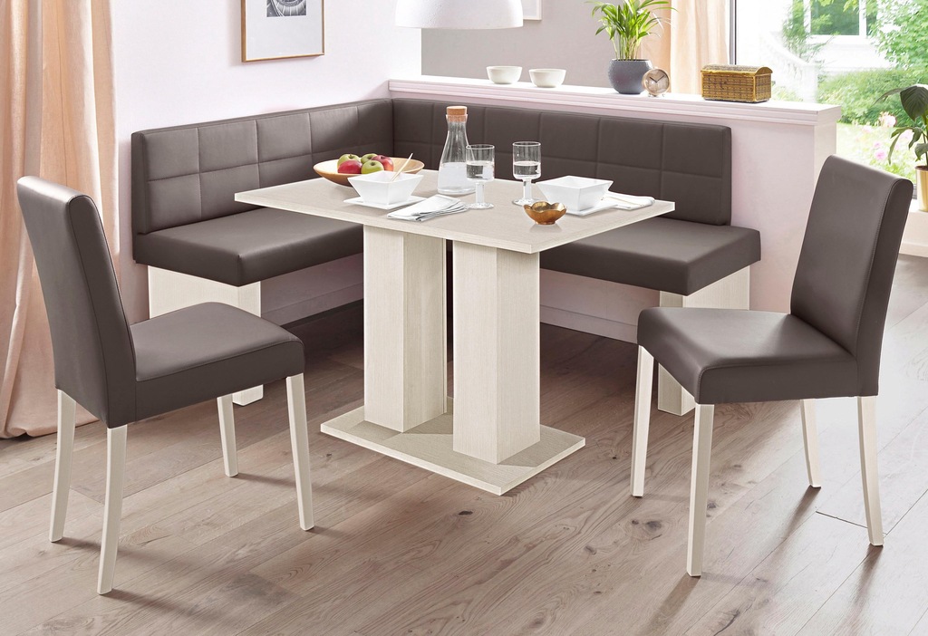 Bild von SCHÖSSWENDER Eckbankgruppe "Anna", (Set, 4 tlg.), mit 2 Stühlen mit massiven Gestell
