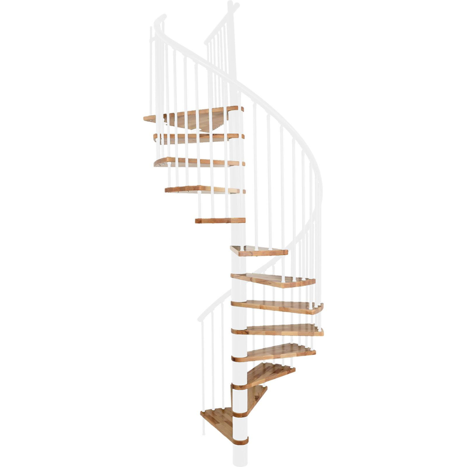 Bild von Minka Spindeltreppe Spiral Effect Buche Weiß Ø 140 cm Geschosshöhe bis 305,5 cm