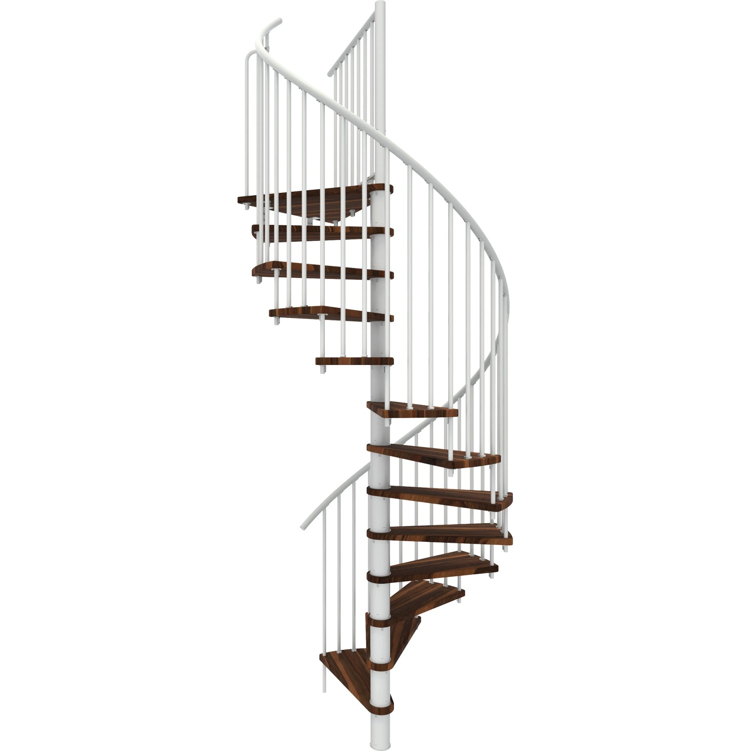 Bild von Minka Spindeltreppe Spiral Smart Walnuss Weiß Ø140 cm Geschoßhöhe bis 305,5 cm