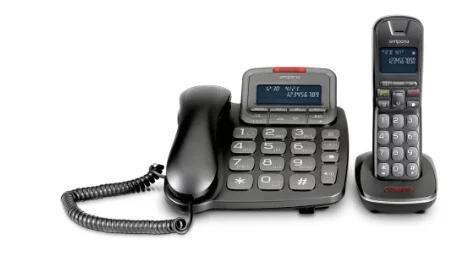 Bild von Emporia TH-21ABB Schnurloses Telefon analog Anrufbeantworter, Freisprechen, für Hörgeräte kompatibel, inkl. Mobilteil, mit Basis