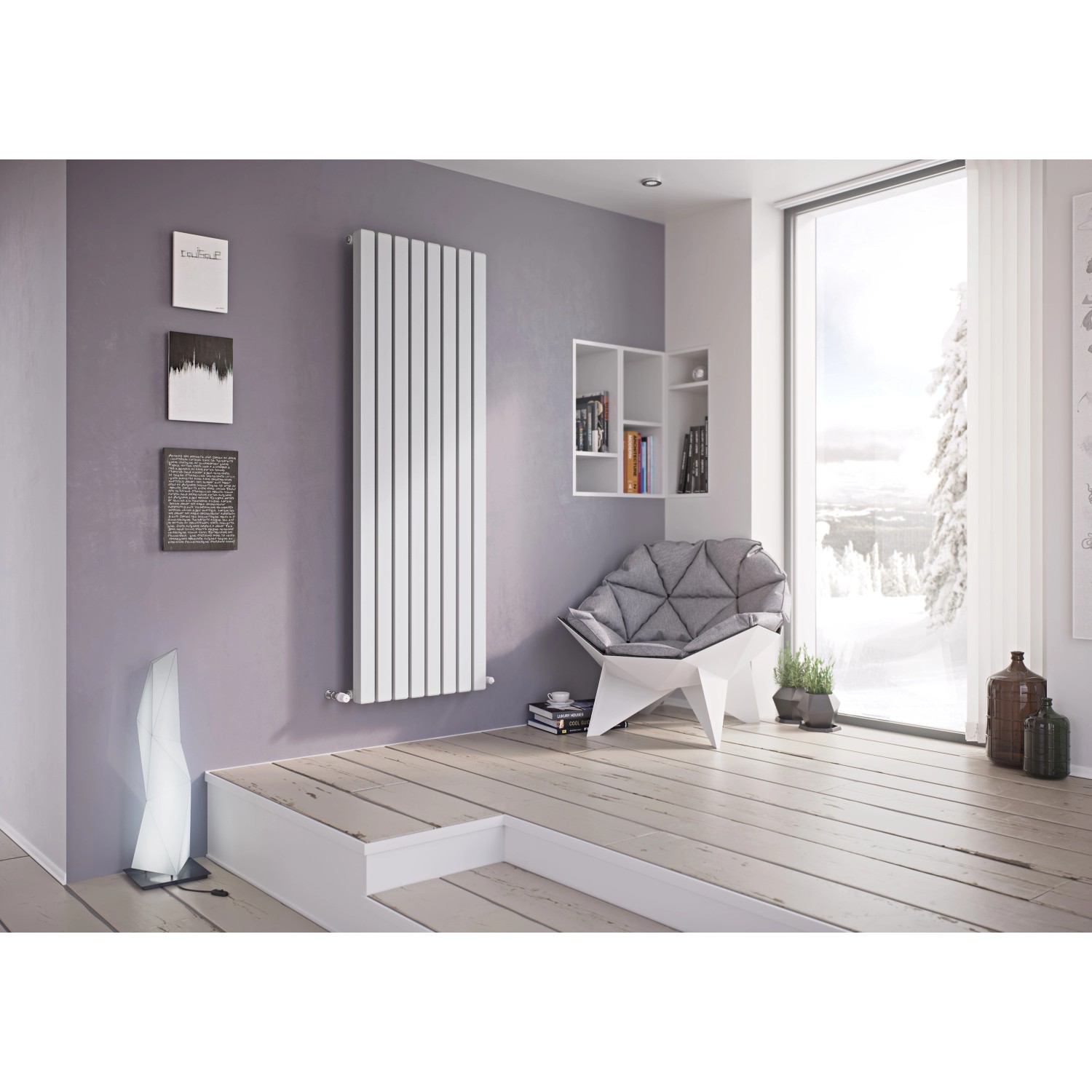 Bild von Ximax Raumheizkörper Erupto Quadrat 600 mm x 585 mm Anthrazit 680 Watt