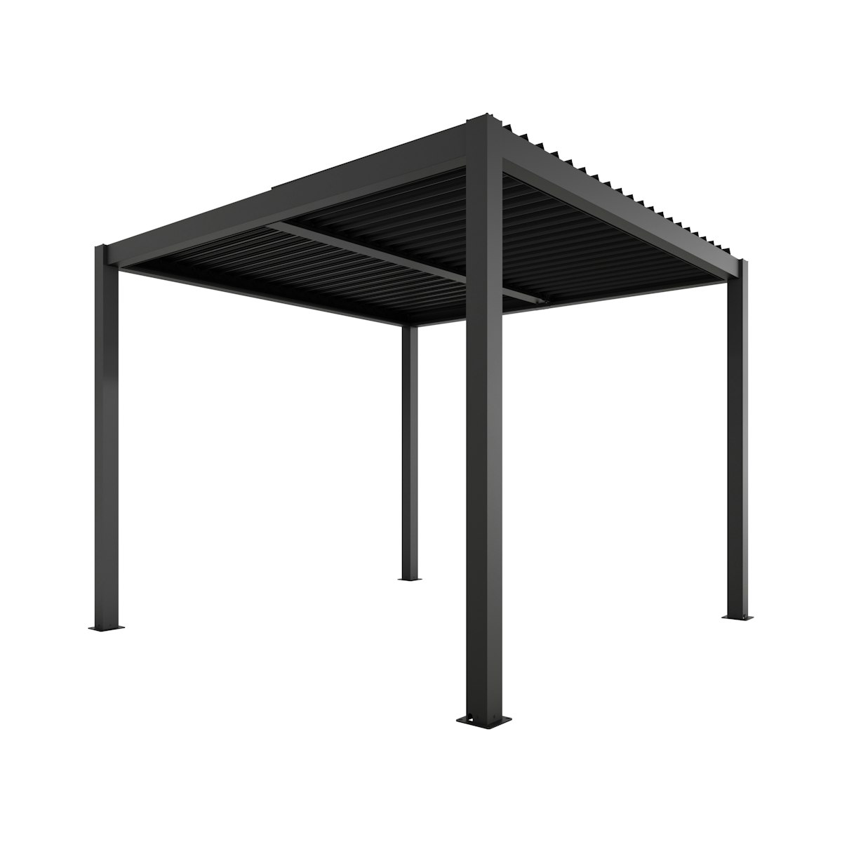 Bild von Ximax Lamellendach Pergola Shade freistehend 3x3 m ohne Farbbeleuchtung Dunkelgrau Manuell