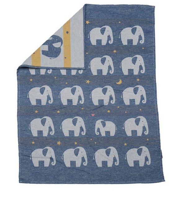 Bild von David Fussenegger, Babydecke, Babydecke Lima Elefant blau (65 x 1 cm)