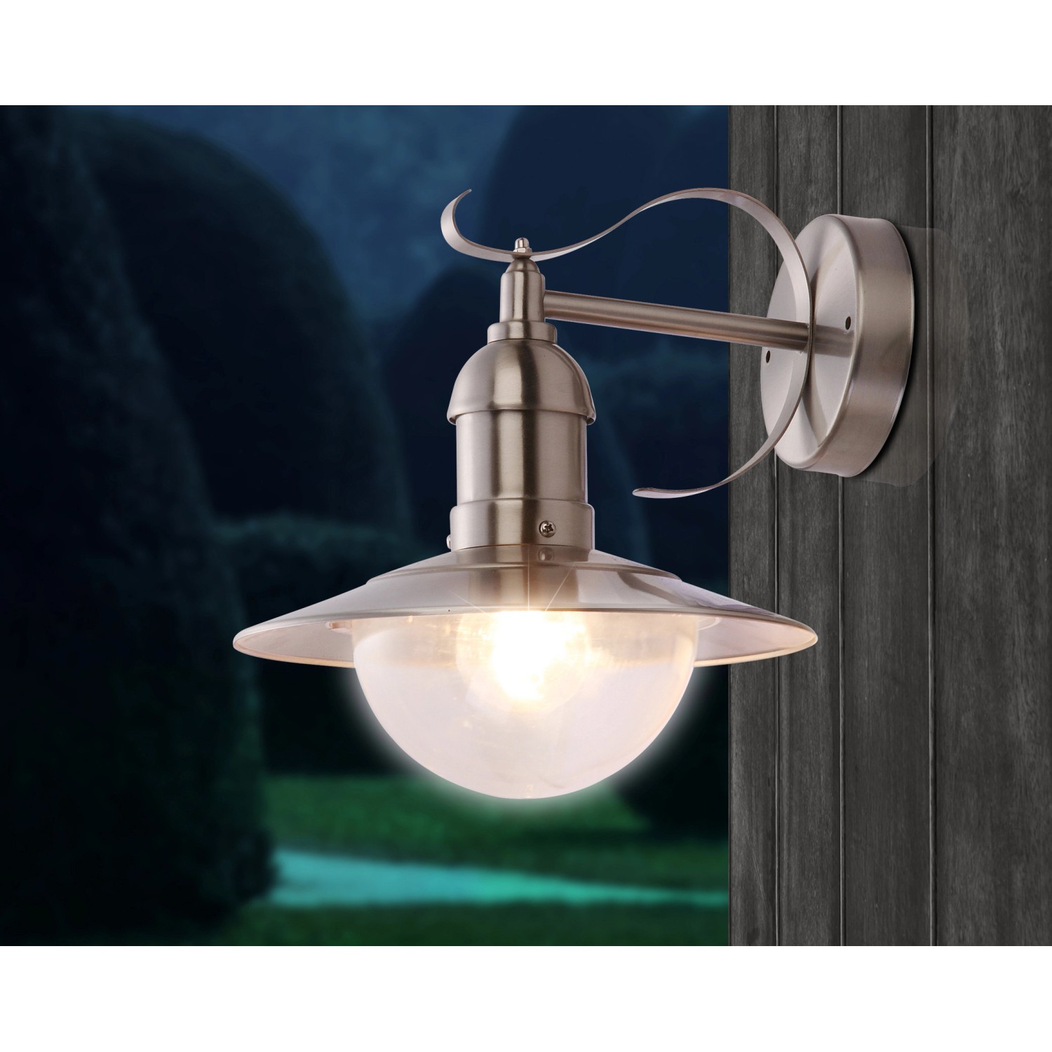 Bild von GLOBO LIGHTING Außen-Wandleuchte Außenwandleuchte Retro Wandleuchte Außen Edelstahl Außenlampe Wand, Außenleuchte, ohne Leuchtmittel, Lichtfarbe ist abhängig vom Leuchtmittel, Außenwandlampe